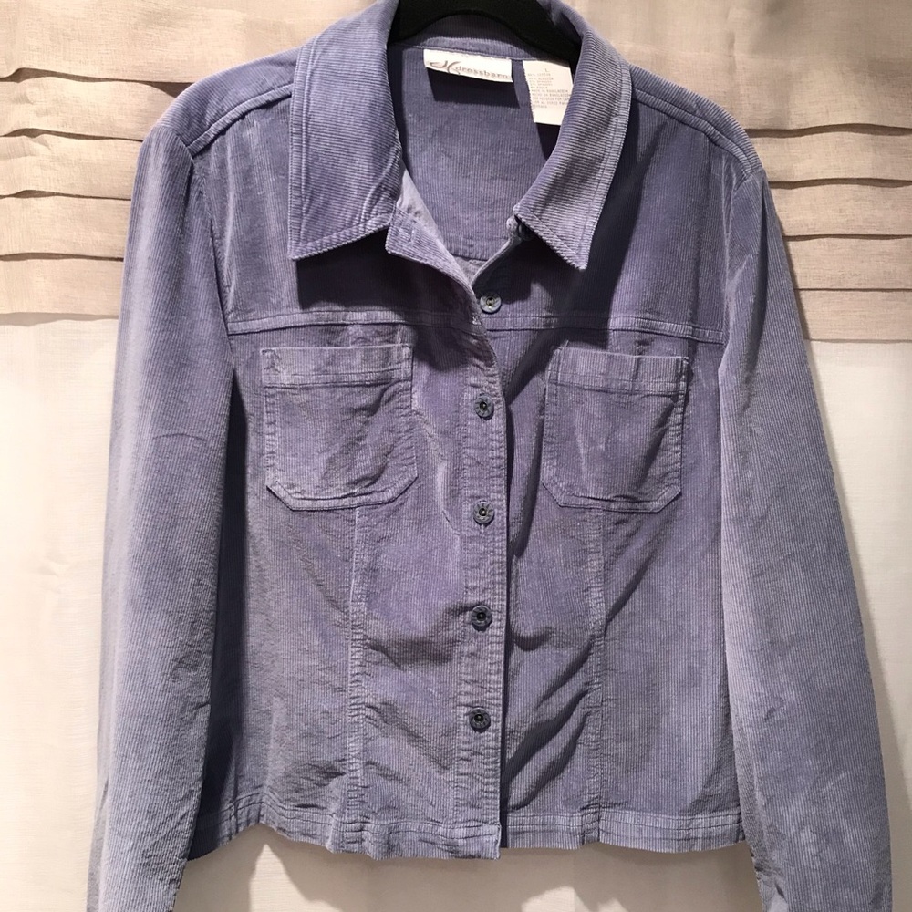 Dress Barn Blue Corduroy Shirt Jacket